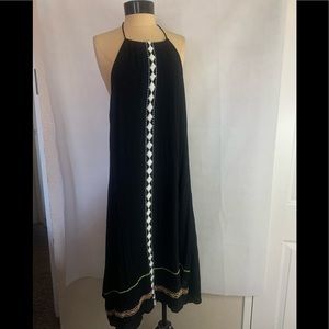 Piper by Townsend Low Back Maxi Halter Embroidery Dress X-Small. NWT